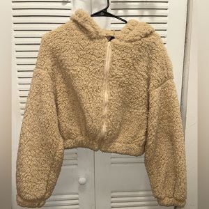 Cropped Teddy Tip Up Jacket NWOT